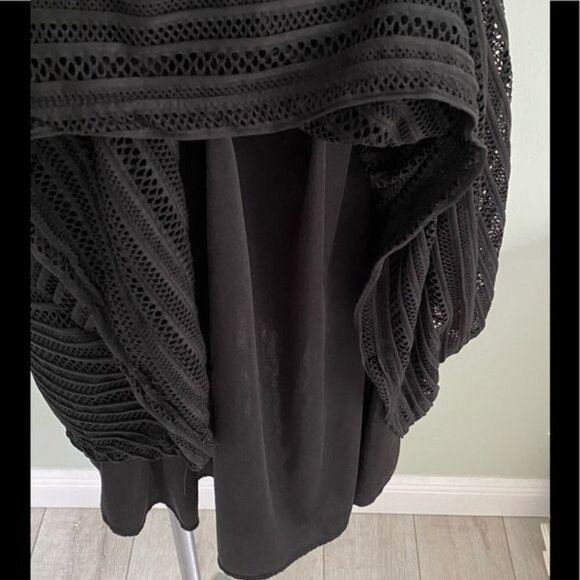 See You Monday Black A Line Skirt Lacy Overlay Women's Size Small - Picture 5 of 7